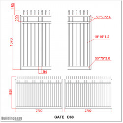 5.4M Wide Aluminium Swing Gate with Spear Heads For Best Price in Auckland.