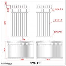 5.8M Wide Aluminium Swing Gate with Spear Heads For Best Price in Auckland.