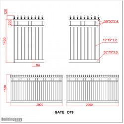 1.5M High Aluminium Flat Top Swing Gates 5.8M Wide in Auckland.