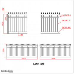 1.2M High Aluminium Flat Top Swing Gates 5.8M Wide in Auckland.