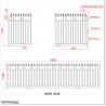 Gate is 5800mm wide and gate height is 1525mm. Overall gate height with wheels and tracks 1.6M