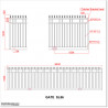 Gate is 6400mm wide and gate height is 1525mm. Overall gate height with wheels and tracks 1.6M
