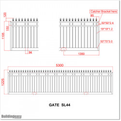 5.3M Wide and 1.2M High Sliding Gate Spear Heads Fitted in Auckland.