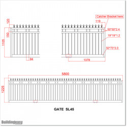 5.8M Wide and 1.2M High Sliding Gate Spear Heads Fitted in Auckland.