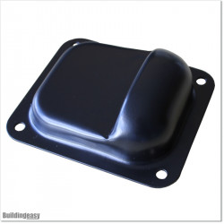 Gate stopper for swing gates to stop at closed or opened positions. Powder coated in black.