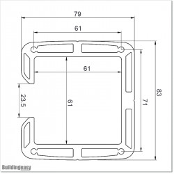 Track is 5.8M long. This track can be used with our 6 Wheel Roller Carriage.