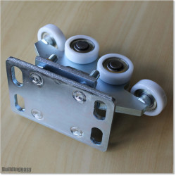 Six wheel roller carriage for aluminium cantilever gates.