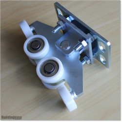 Six wheel roller carriage for aluminium cantilever gates.