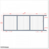 Gate is 4.8M wide and gate height is 1.8M. Gate fits 4.5M post gap