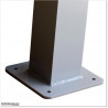 Aluminum Post with Base 100 X 100 and 4.0mm wall thickness. Powder coated in Silver Pearl colour