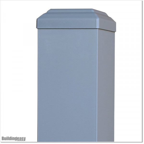4” Aluminium Gate Post 2.5M high and powder coated in Silver Pearl colour.