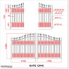 Quality Aluminium Curved Top 3.5M Wide Double Swing Gates With Fitted Plates