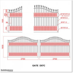 Arch Top Aluminium Double Swing Gate 1.8M High and 5.4M Wide.