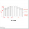 Aluminium Black Colour 1.7 M High Double Swing Gates with 3M Wide.