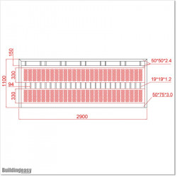 This gate is 2.9M wide and gate height is 1.1M.