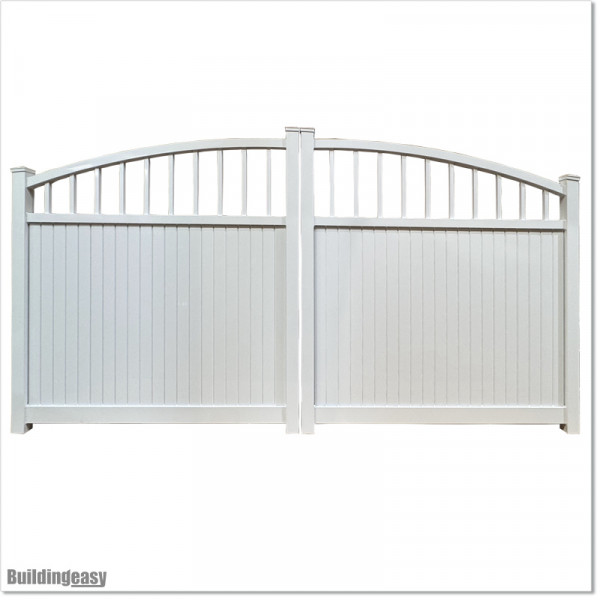 Aluminium Tongue and Groove Gate. Gate is 4.0M wide and gate height is 1.75M. Gate colour is Pure White (RAL9010)