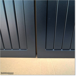 Aluminium Tongue and Groove Gate. Gate is 3.0M wide and gate height is 1.5M. Gate colour is Matte Black (RAL9005)