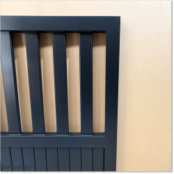 Aluminium Tongue and Groove Gate. Gate is 3.5M wide and gate height is 1.5M. Gate colour is Matte Black (RAL9005)