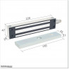 Heavy duty (380Kg) and IP65 waterproof electromagnetic lock can be used with 12V DC or 24V DC power supply