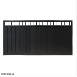 Gate is 4.35M wide and gate height is 1.75. Gate fits 4M post gap. Gate colour Matte Black (RAL9005)
