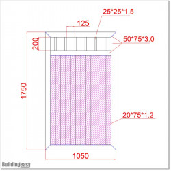 Pedestrian Tongue & Groove gate is 1.05M wide and gate height is 1.75M. Gate colour Matte Black (RAL9005)