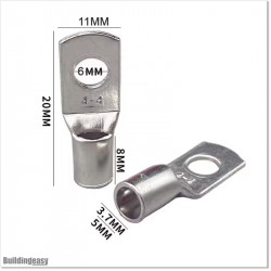 6mm Tin plated Copper cable terminal. Use for Leoch 50A Batteries ( LP12-50A)