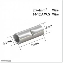 3.3mm Tin plated Copper Wire Cable Connection Crimp Sleeve Tubular Ferrule