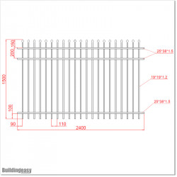 Fence is 1.5M high and 2.4M wide
