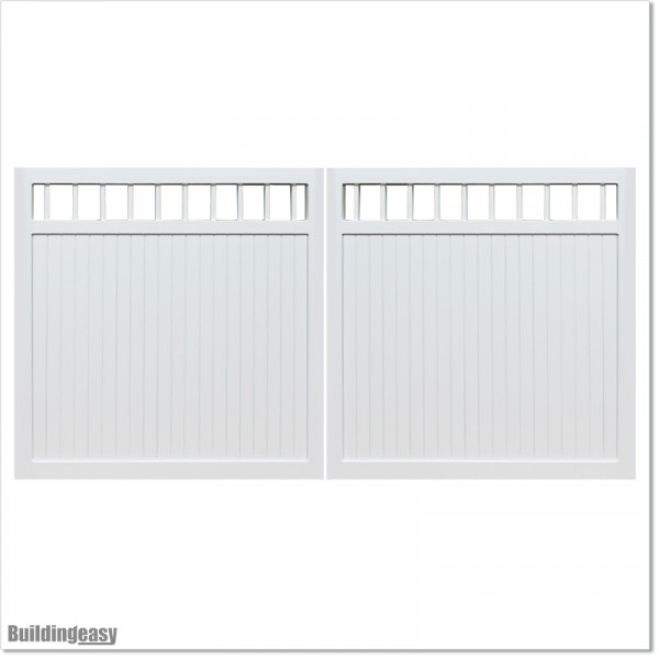 Aluminium Tongue and Groove Gate. Gate is 3.45M wide and gate height is 1.75M.
