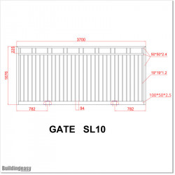 Black Colour 3.7M Wide Aluminium Sliding Gate 1.7M High in Auckland