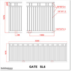 Black Sliding Gates 5.3M Wide and 1.7M High With Fittings in Auckland.