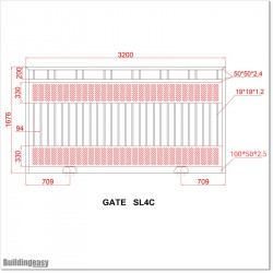 3.2M Wide Flat Top Aluminium Sliding Gate 1.7M High With Added Privacy