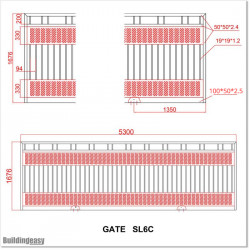 Covered Flat Top Sliding Gates 5.3M Wide and 1.7M High With Plates Fitted.