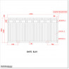 Gate is 3700mm wide and gate height is 1830mm. Gate top is fitted with spears