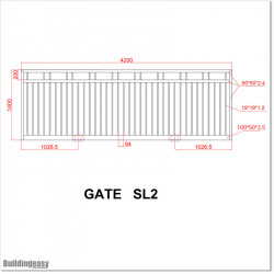 Black Colour 4.2M Wide Aluminium Sliding Gate 1.45M High in Manukau
