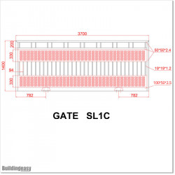 Aluminium 3.7 Wide Gate 1.5MHeight Flat Top Covered Sliding Gate
