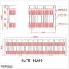 Black Flat Top Sliding Gates 5.3M Wide & 1.5M High Covered With Plates