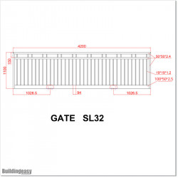 4.3M Wide Aluminium Flat Top Sliding Gate 1.2M High in Auckland.