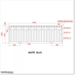 3.7M Wide Aluminium Sliding Gate 1.2M High With Spikes Fitted on Top.
