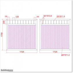 Aluminium Tongue and Groove Gate. Gate is 3.45M wide and gate height is 1.75M.