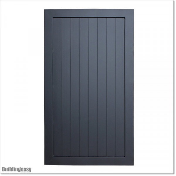 Pedestrian Tongue & Groove gate is 1.0M wide and gate height is 1.75M. Gate colour Matte Black (RAL9005)