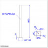 Aluminum Post with Base 65 X 65 and 2.5mm wall thickness