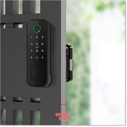 Locks is battery operated. Works with APP, Password, Fingerprint, Mechanical Key and IC Card