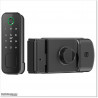 Locks is battery operated. Works with APP, Password, Fingerprint, Mechanical Key and IC Card