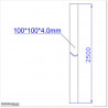 Steel Post is 100 X 100 and 4mm wall thickness. Post is powder coated in white colour