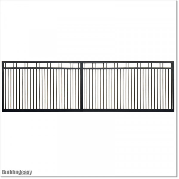 Aluminium 8.4M Wide Black Sliding Gate 1.7M High With Automatic Systems.