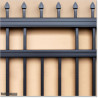 Spear Top Gate is 8400mm wide and gate height is 1830mm. Overall height 1.9M